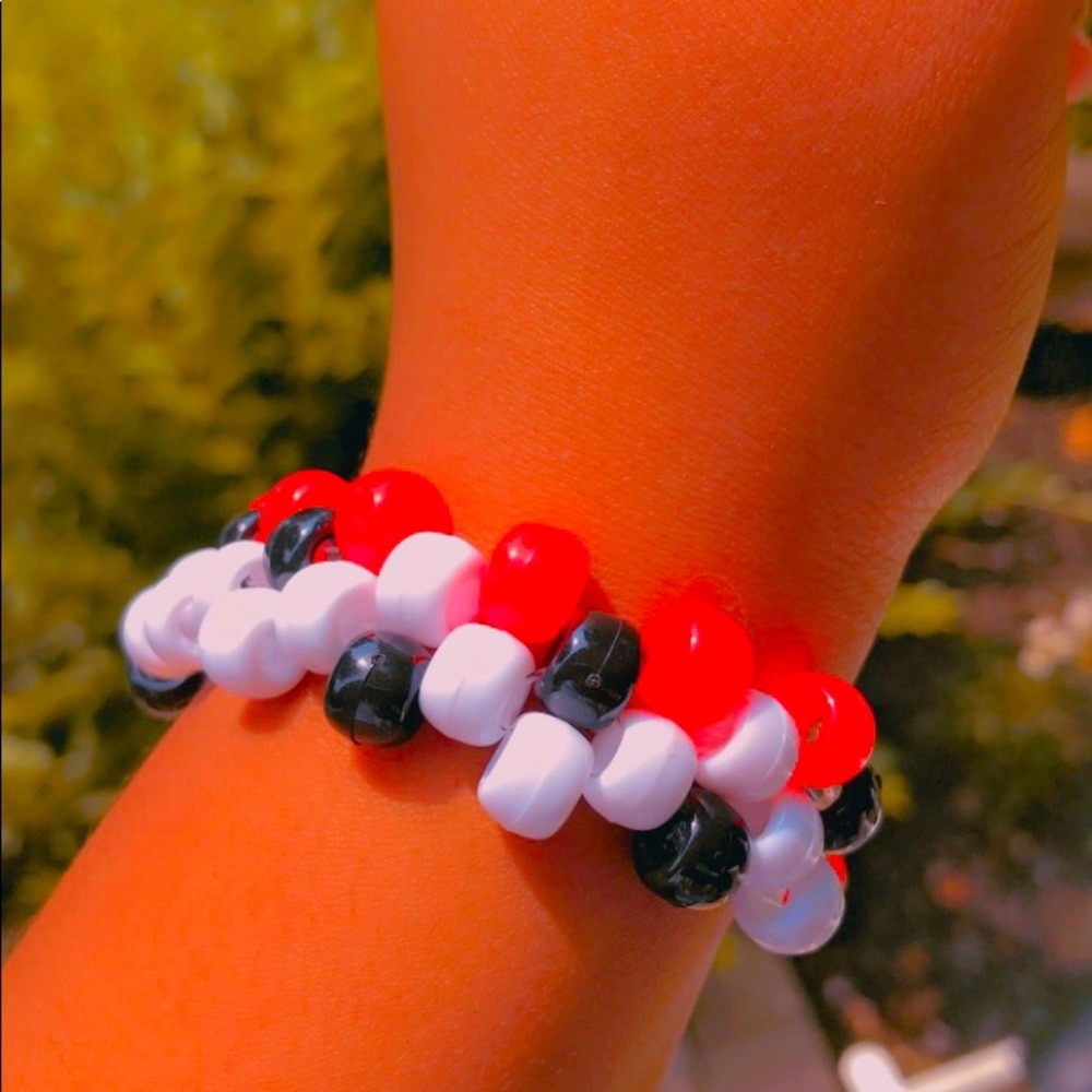 Black white red bracelet medium sized